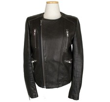 Iro Veste motard en cuir de chèvre noire 2 26810400