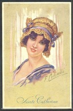 Q020 ART DECO a/s COLOMBO Sainte CATHERINE HIGH FASHION LADY FANCY HAT GLAMOUR