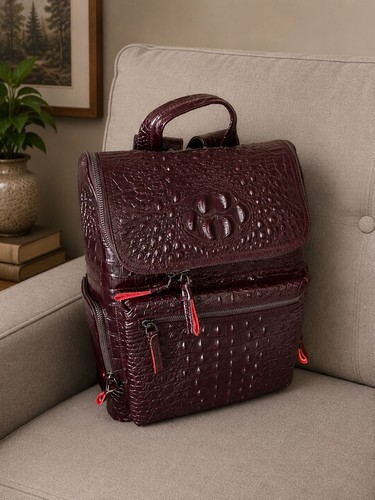Vintage leather backpack - leather,