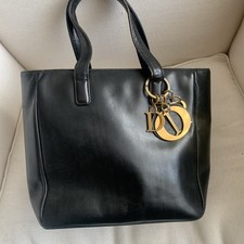 VINTAGE SAC A MAIN CHRISTIAN DIOR LADY EN CUIR  NOIR