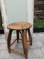 Ancien Petit Tabouret En Rotin