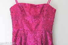 NEW! BCBG Max Azria Gorgeous Hot Pink Azalea Sequined Convertible Carole Dress 4