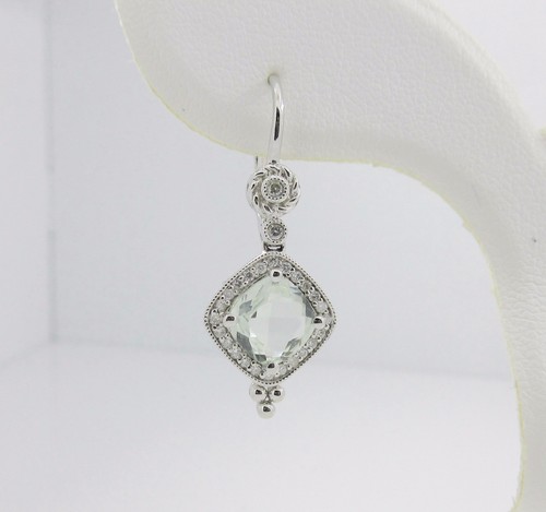 14k solid white - gold, pave