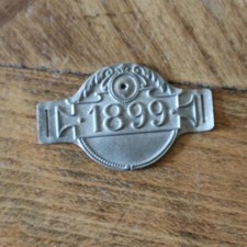 ancienne plaque fiscale taxe impot sur les velos velocipede 1899