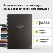 Bloc note Agenda Non Daté Réutilisable, Taille 15 cm x 22,4 cm avec application