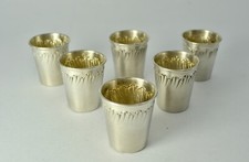 Ensemble de six  verres à liqueur en argent France vers 1900
