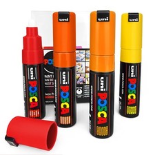 Université POSCA - PC-7M Art Peinture Marqueurs - Pack de 4 - En Wallet - Chaud