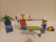 PLAYMOBIL buanderie table repasser étendoir lave linge aspirateur maison ménage