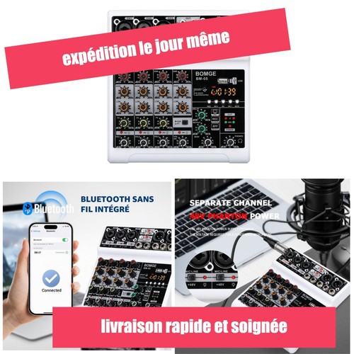 Table mixage audio canaux - de,