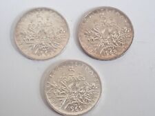 LOT de 3 pièces  5 f / F - Semeuse Argent -  1967 - 1968 - 1969  les plus rares