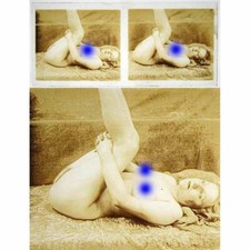 PHOTO STEREO  sur verre NU FEMININ 1920  risque sexy nude lesbian / 677