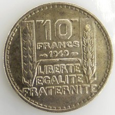 Turin  10 Francs - Cuivre-Nickel - TTB - 1949 - France - Pièce de monnaie [FR]