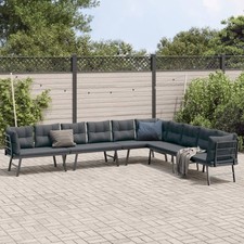 Ensemble de Bancs de Jardin avec Coussins Chaise Terrasse 5 pcs Noir vidaXL