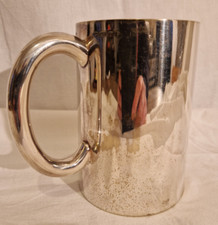 Chope Pint biere Métal Argenté Argent CMP Anglais Poinçon 1900