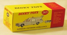 DINKY TOYS 263 SUPERIOR CRITERION AMBULANCE  BOITE COPIE VIDE