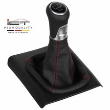 cuir ICT pommeau levier de vitesse pour VW Polo 6N 6N2 fil rouge C61