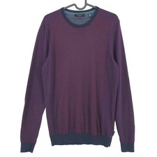 TED BAKER Homme Pull Col Rond 100% Laine Slim Fit Taille 3 - M