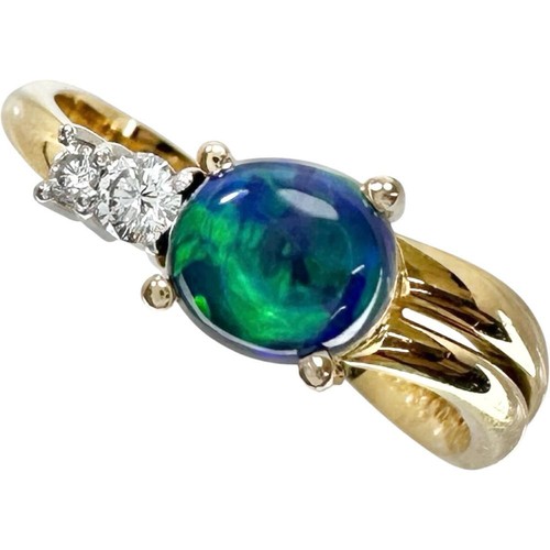 Bague opale noire - us,