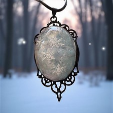 Bijoux Fantaisie Pendentif Flocons De Neige Unique Fait Main