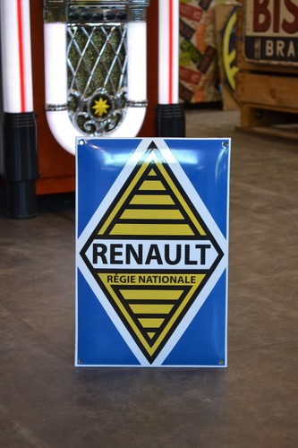 Plaque émaillée renault - émaillée, logo