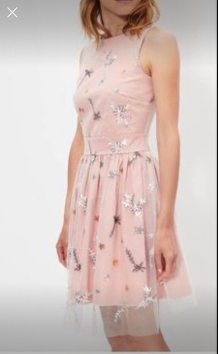 Robe fête rose avec brodé - robe,