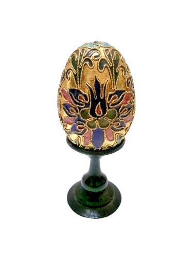 Oeuf cloisonné agrémenté - oeuf,
