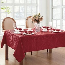 Nappe damassée rectangulaire en Polyester Rouge 1778 x 1321 cm