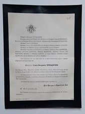 DUPAQUIER Deveaux FAIRE PART Coville QUERUEL Marduel LE BASTARD Barbot 1885