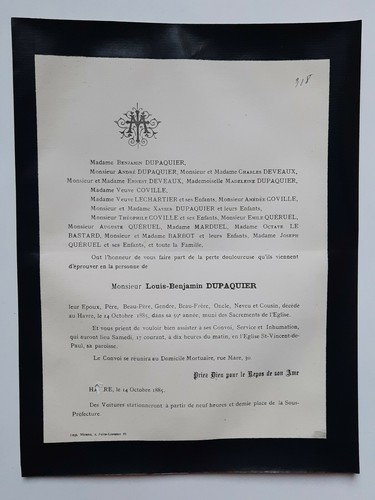 Dupaquier deveaux faire part - dupaquier,