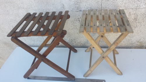 Anciens tabourets pliants en - 2,