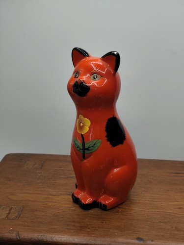 Tirelire vintage chat peinte - ,