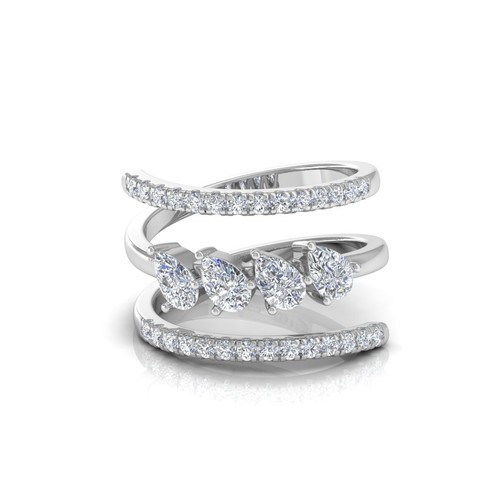 14k blanc diamant anneaux - or,
