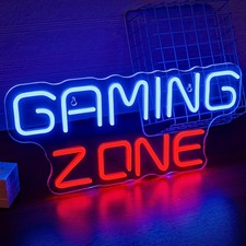 zone de jeu néon signe, Rouge