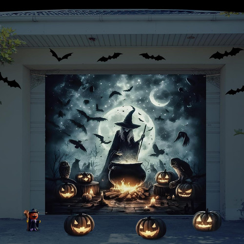 Halloween garage door - halloween,