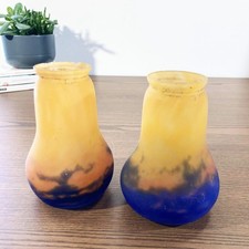 Tulipes Art Nouveau signées Muller Frères – Verre marmoréen soufflé ancien