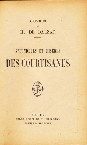 Honore balzac splendeurs et - de,