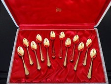 12 cuillères à café moka WMF 90 metal doré dans écrin spoon coffee