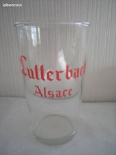 Ancien verre à bière rouge collection bistrot brasserie LUTTERBACH  Alsace