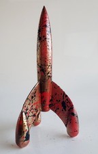 SPACO signed FUSEE on LUNE SCULPTURE graffiti pop STREET ART paint french tintin