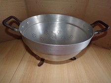 Ancienne passoire / égouttoir en aluminium 26,5 cm diamètre