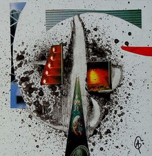 Collage tableau peinture FEUX