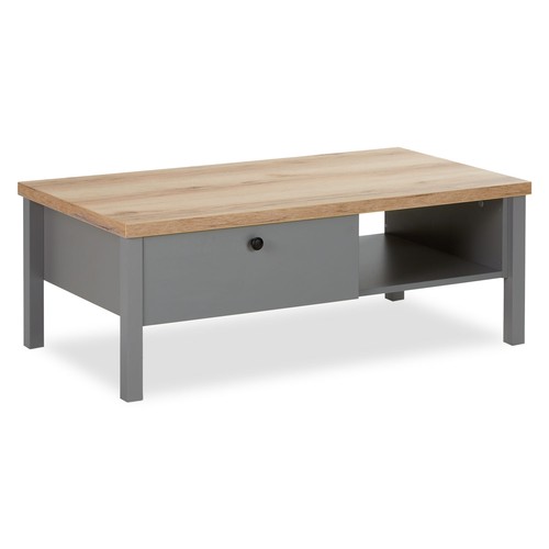 Table basse salon bois gris