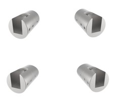 Inox V4A Bride en Verre Cylindrique 50x32 Glas 8-12, 76 MM Support 42,4 Plat