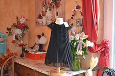 robe repetto neuve black plume 2/3/4/5  plissee tres chic et elegeante PROMOTION