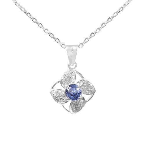 Collier saphir bleu pendentif - saphir,