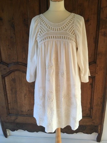 Robe mango écrue - mango, brodée