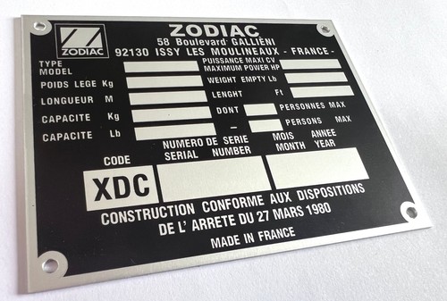 Plaque constructeur bateau