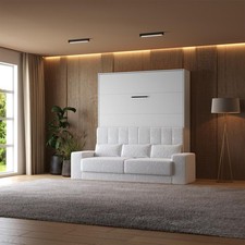 Lit armoire avec Blanc SOFA M1 160x200 Vertical SMARTBett