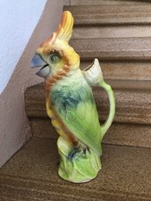 ❤️ superbe pichet barbotine  perroquet cacatoès saint clément vintage  TBE 1