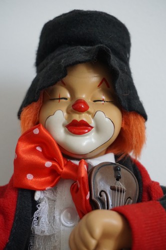 Poupée pierrot rouge noir - poupée,
